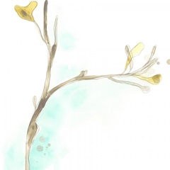 Teal and Ochre Ginko IV