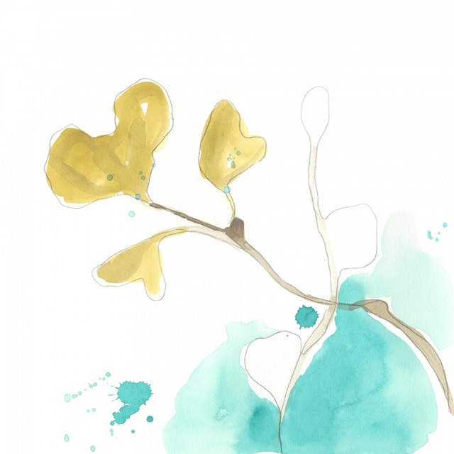 Teal and Ochre Ginko V