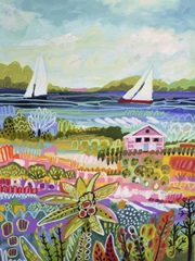 Two Sailboats and Cottage I