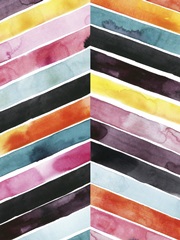 Vivid Watercolor Chevron I