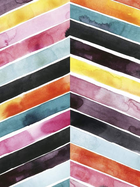 Vivid Watercolor Chevron I