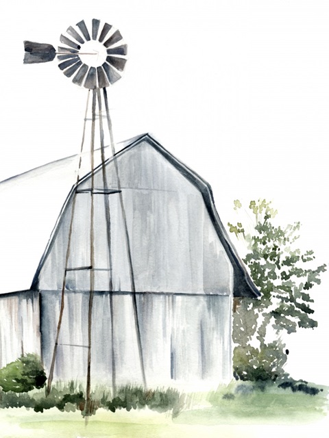 Watercolor Barn I