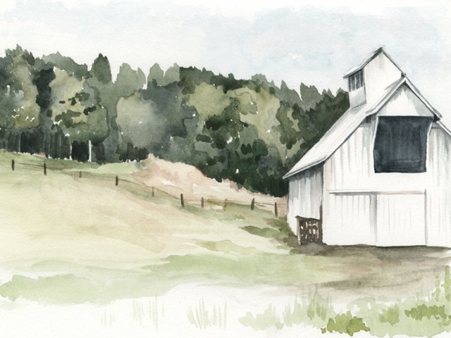 Watercolor Barn III