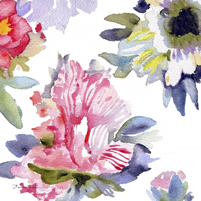 Watercolor Flower Composition VII