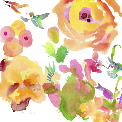 Watercolor Flower Composition VIII