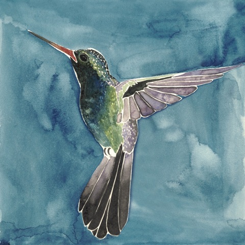 Watercolor Hummingbird II