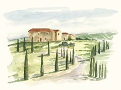 Watercolor Tuscan Villa I