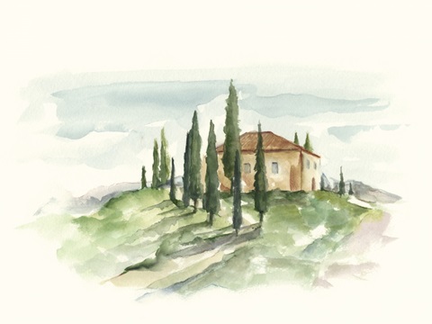 Watercolor Tuscan Villa II
