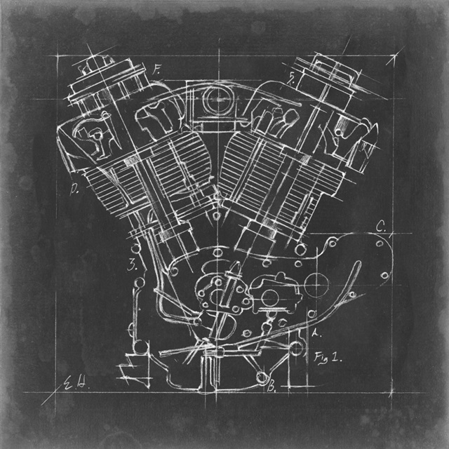 Motorcycle Engine Blueprint I