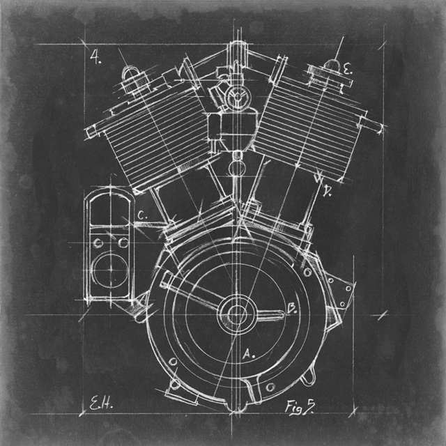 Motorcycle Engine Blueprint IV