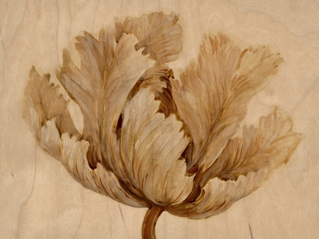 Sepia Tulip on Birch I