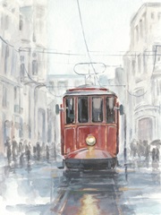 Watercolor Streetcar Study I