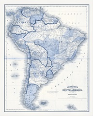 South America in Shades of Blue