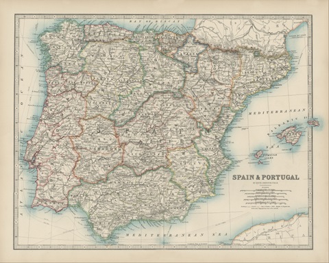 Johnston's Map of Spain and Portugal