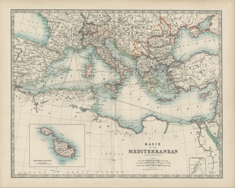 Johnston's Map of the Mediterranean