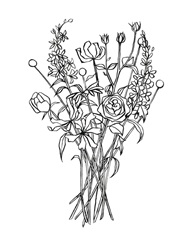 Black and White Bouquet III