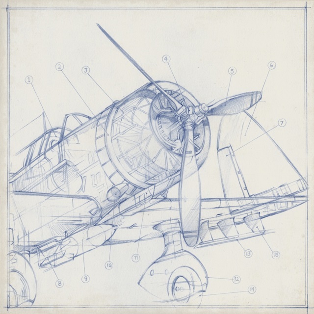 Airplane Mechanical Sketch I