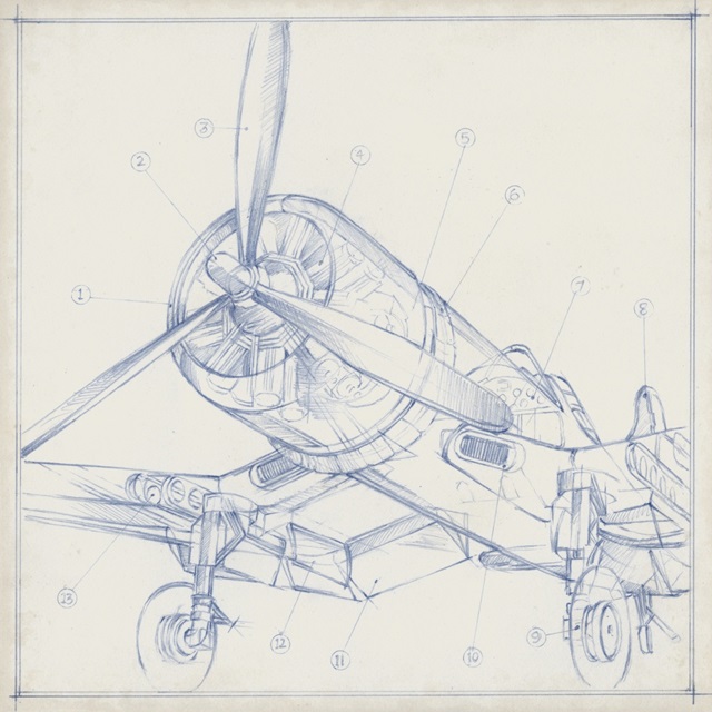 Airplane Mechanical Sketch II