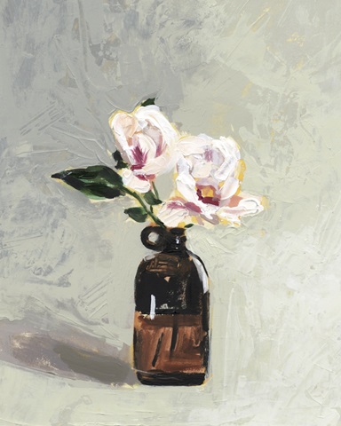 Amber Bottle Flowers IV