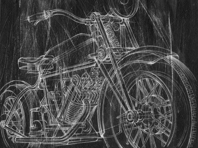 Motorcycle Mechanical Sketch I