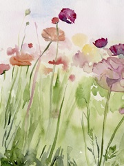 Among the Watercolor Wildflowers I
