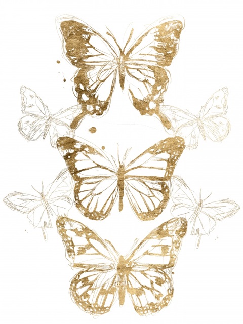 Gold Butterfly Contours I