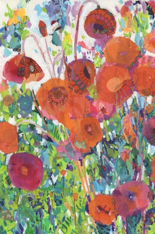 Vivid Poppy Collage I