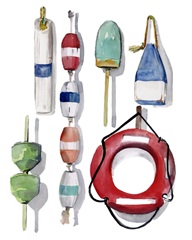 Watercolor Buoys II