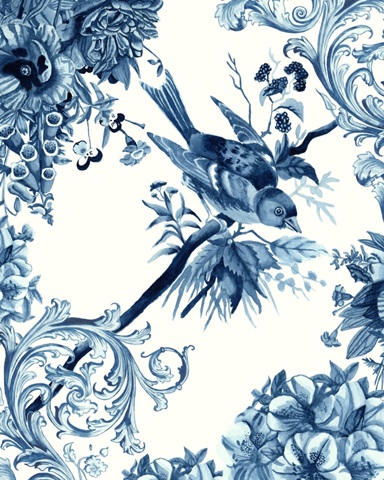 Bird and Branch in Indigo II