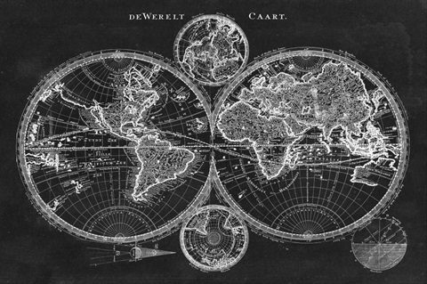 Charcoal World Map
