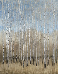 Dusty Blue Birches I