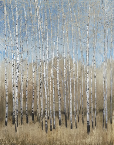 Dusty Blue Birches I