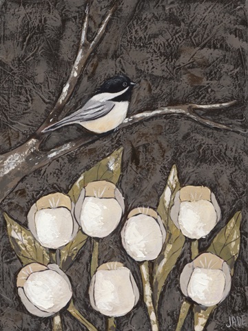 Chickadee and Tulips I