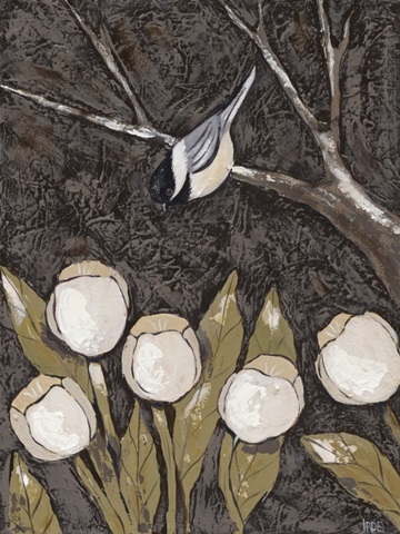 Chickadee and Tulips II
