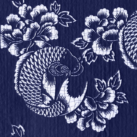 Indigo Carp Katagami I