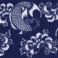 Indigo Carp Katagami II