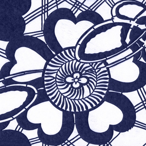 Indigo Floral Katagami II