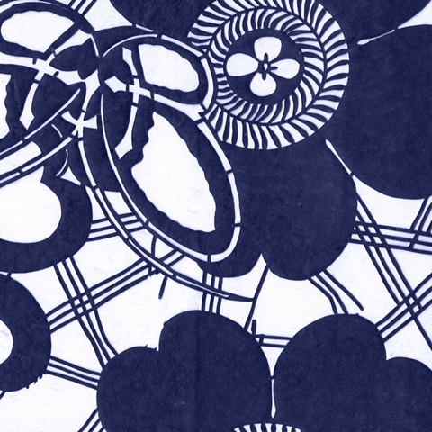 Indigo Floral Katagami III