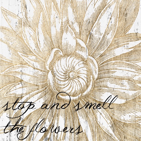 Metallic Floral Quote I