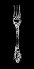 Ornate Cutlery on Black I