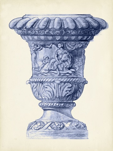 Palace Urns in Indigo II