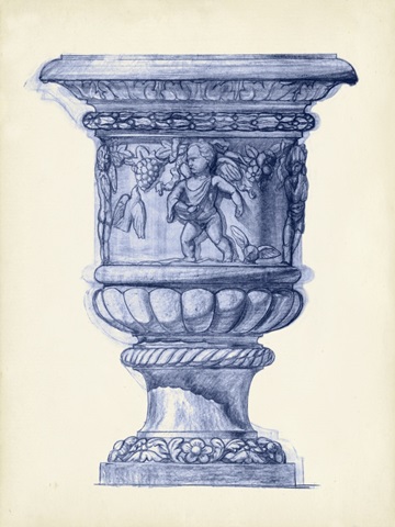Palace Urns in Indigo III