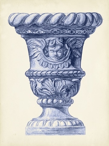 Palace Urns in Indigo IV