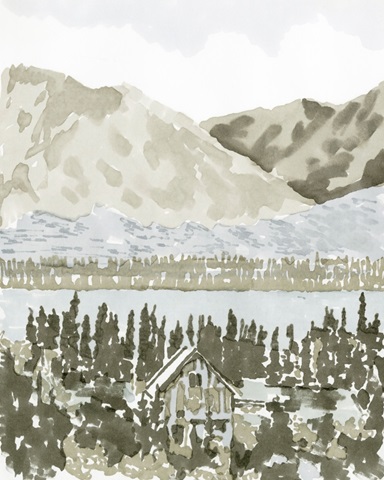 Watercolor Mountain Retreat I