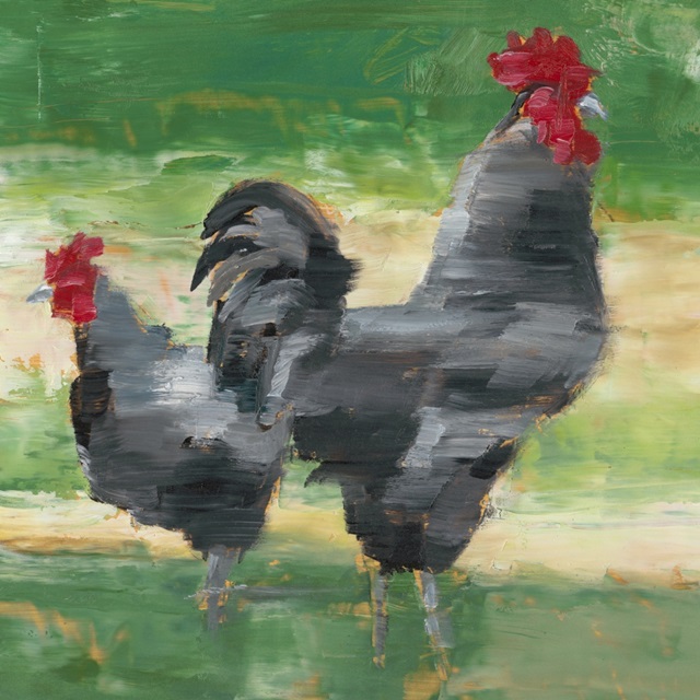 Black Rooster and Hen I