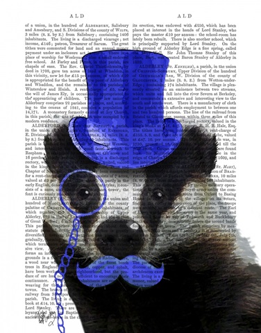 Badger with Blue Top Hat and Moustache