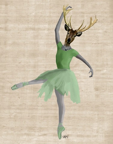 Ballet Deer in Green