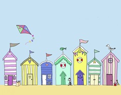 Beach Huts In a Row