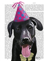 Black Labrador With Party Hat