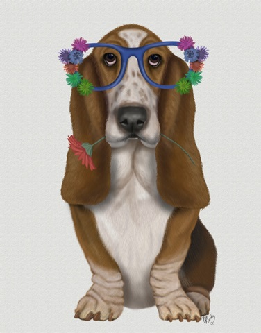 Basset Hound Flower Glasses